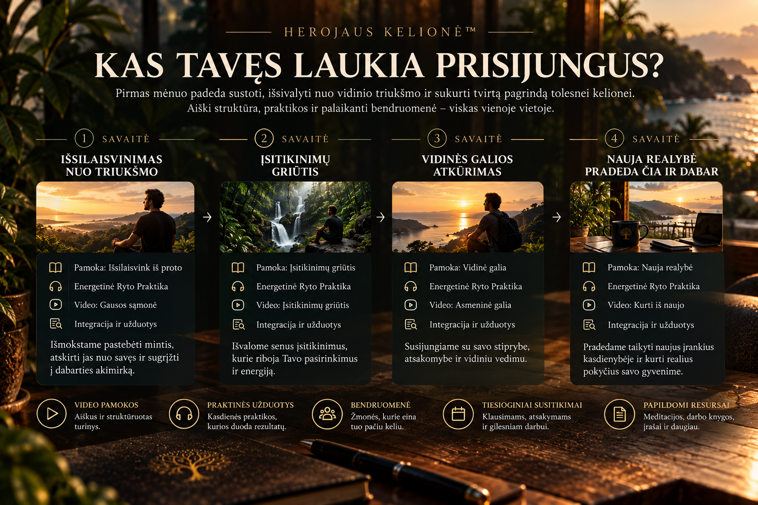 Pirmojo mėnesio keturios savaitės: pamokos, praktikos ir integracija
